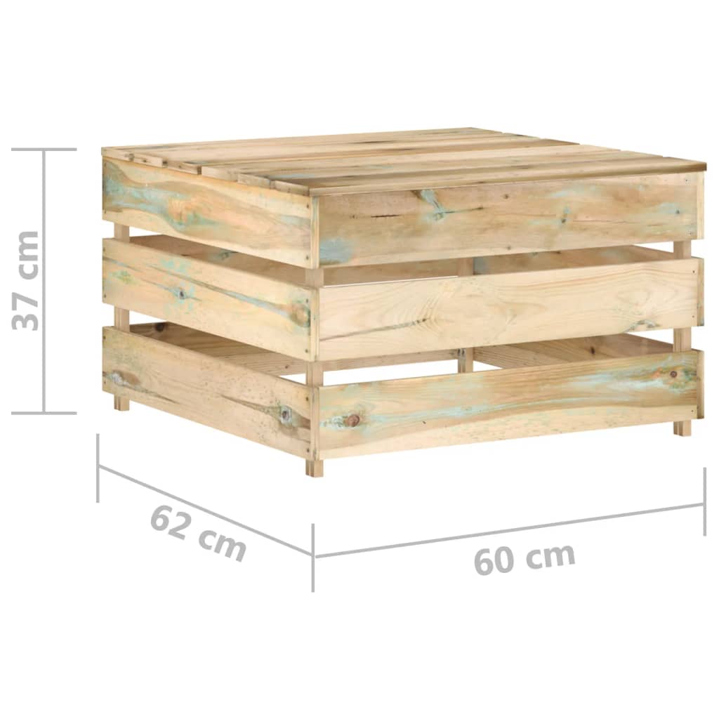 7-tlg. Garten-Lounge-Set mit Kissen Grün Imprägniertes Holz