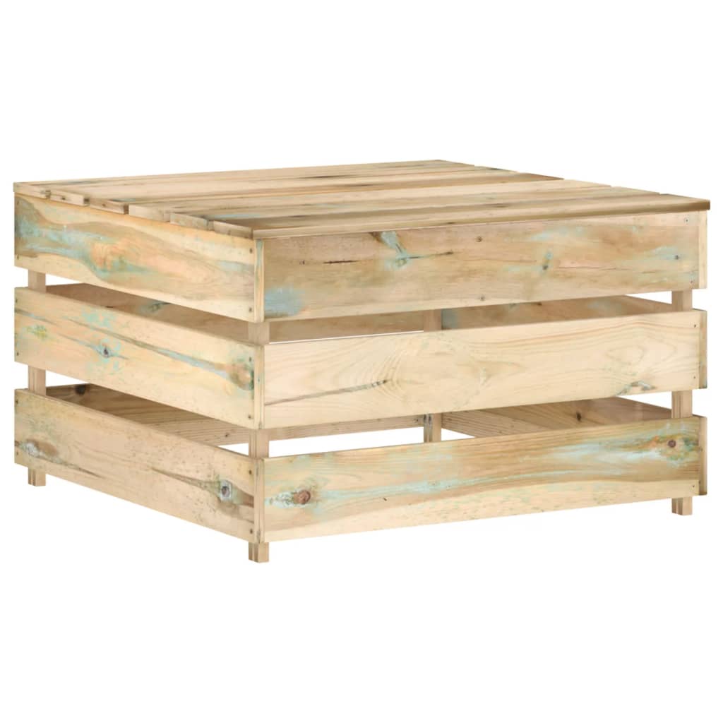 7-tlg. Garten-Lounge-Set mit Kissen Grün Imprägniertes Holz