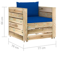 Thumbnail for 7-tlg. Garten-Lounge-Set mit Kissen Grün Imprägniertes Holz