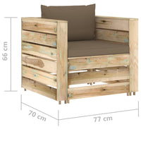 Thumbnail for 12-tlg. Garten-Lounge-Set mit Kissen Grün Imprägniertes Holz