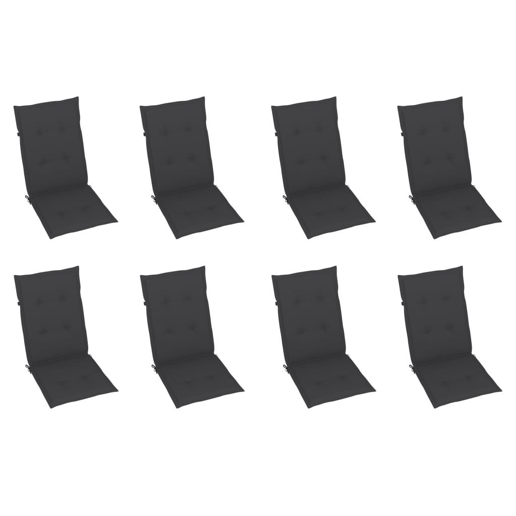 Klappbare Gartenstühle mit Kissen 8 Stk. Massivholz Akazie