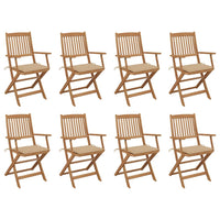 Thumbnail for Klappbare Gartenstühle mit Kissen 8 Stk. Massivholz Akazie