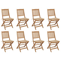 Thumbnail for Klappbare Gartenstühle mit Kissen 8 Stk. Massivholz Akazie