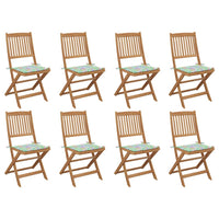 Thumbnail for Klappbare Gartenstühle mit Kissen 8 Stk. Massivholz Akazie