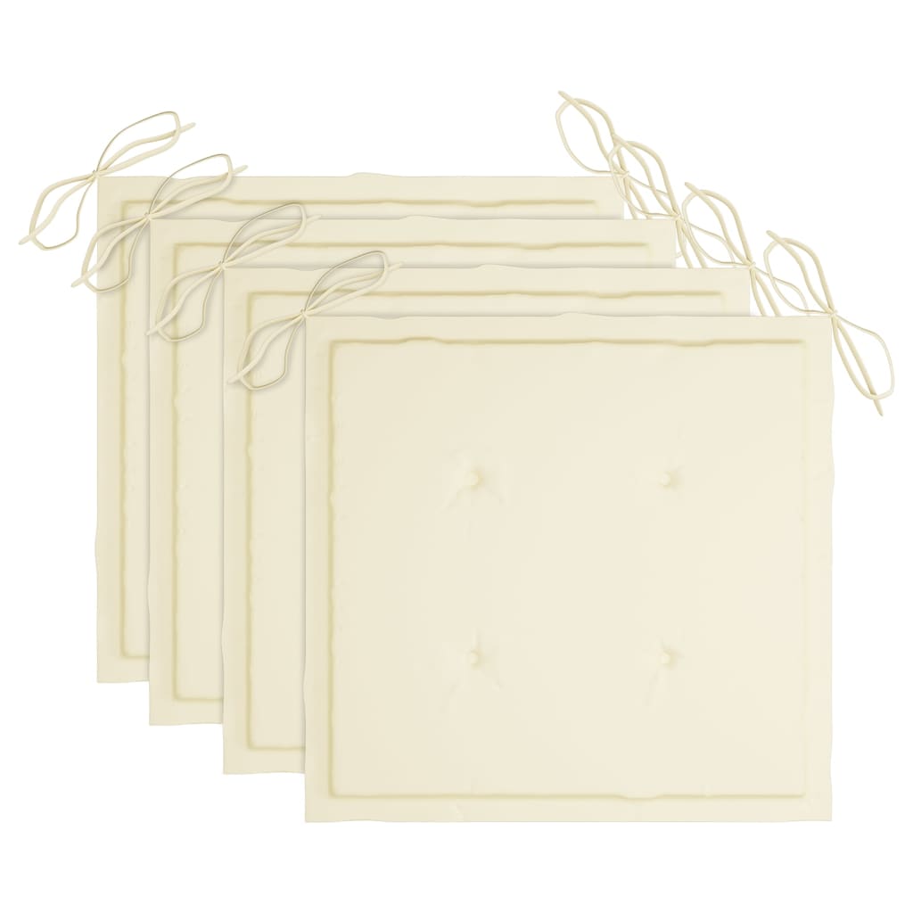 Gartenstühle mit Kissen 4 Stk. Massivholz Akazie