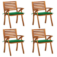 Thumbnail for Gartenstühle mit Kissen 4 Stk. Massivholz Akazie