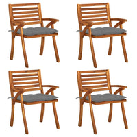 Thumbnail for Gartenstühle mit Kissen 4 Stk. Massivholz Akazie