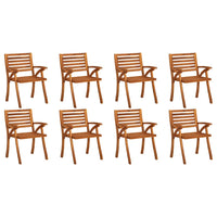 Thumbnail for Gartenstühle mit Kissen 8 Stk. Massivholz Akazie