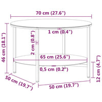 Thumbnail for Beistelltisch Schwarz und Schwarze Marmor-Optik 70 cm Hartglas