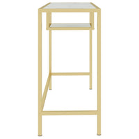 Thumbnail for Computertisch Weiß und Golden 100x36x74 cm Glas