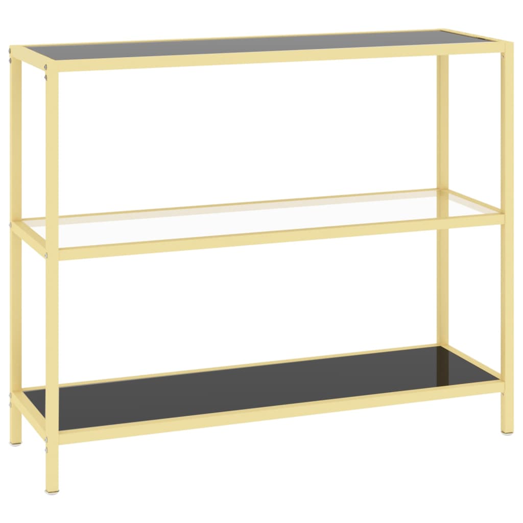 Konsolentisch Schwarz und Transparent 100x36x90 cm Hartglas