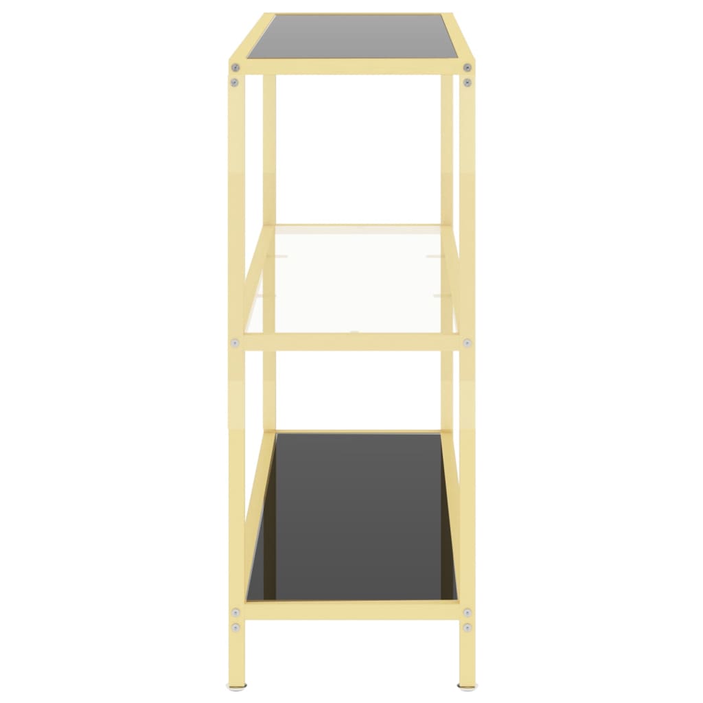 Konsolentisch Schwarz und Transparent 100x36x90 cm Hartglas