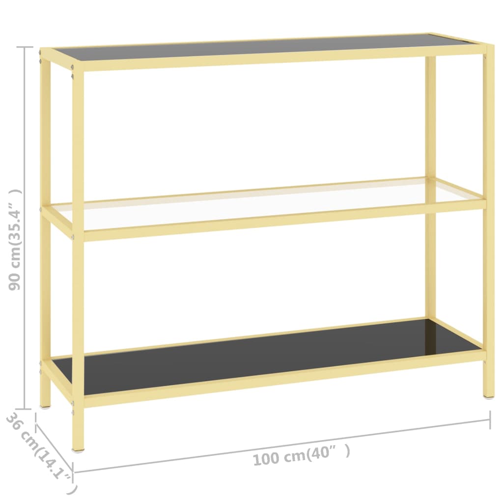 Konsolentisch Schwarz und Transparent 100x36x90 cm Hartglas