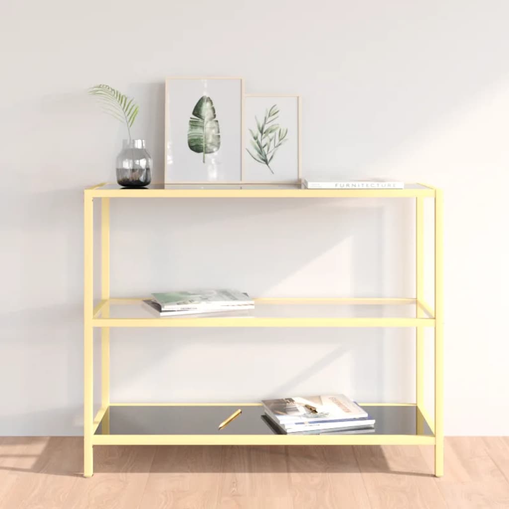 Konsolentisch Schwarz und Transparent 100x36x90 cm Hartglas