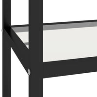 Thumbnail for Konsolentisch Schwarz Marmor Transparent 100x36x168 cm Hartglas