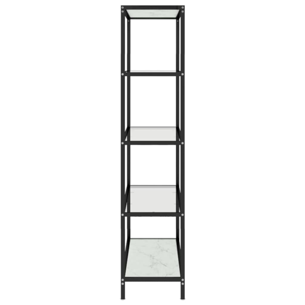 Konsolentisch Weiß Marmor & Transparent 100x36x168 cm Hartglas