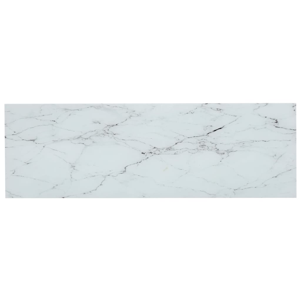 Konsolentisch Weiß Marmor & Transparent 100x36x168 cm Hartglas