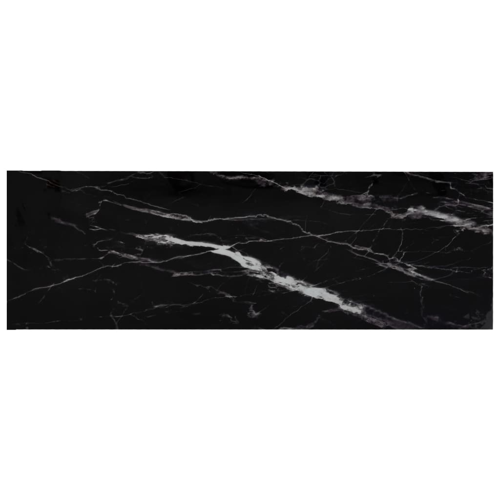 Konsolentisch Golden und Schwarz Marmor-Optik Hartglas