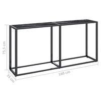 Thumbnail for Konsolentisch Schwarz Marmor-Optik 160x35x75,5 cm Hartglas