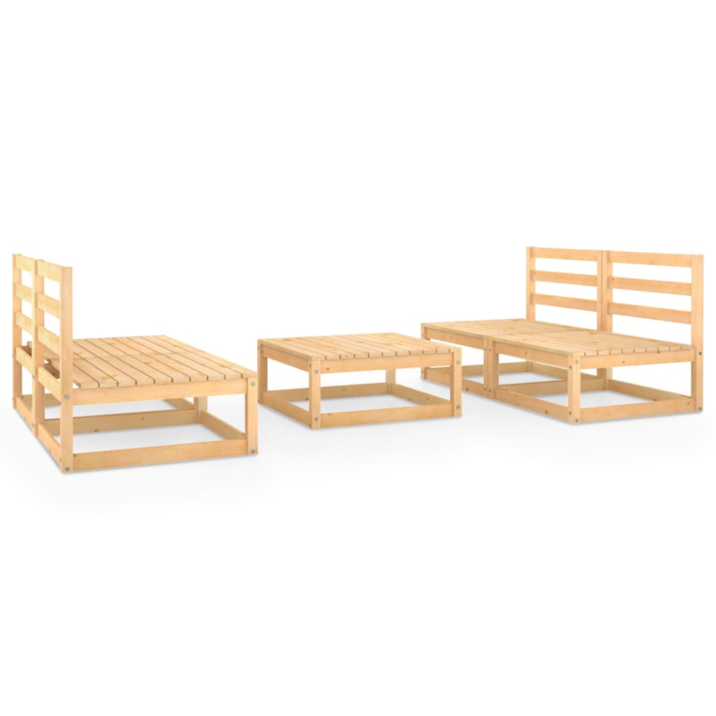 5-tlg. Garten-Lounge-Set Massivholz Kiefer