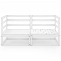 Thumbnail for 2-Sitzer-Gartensofa Weiß Kiefer Massivholz