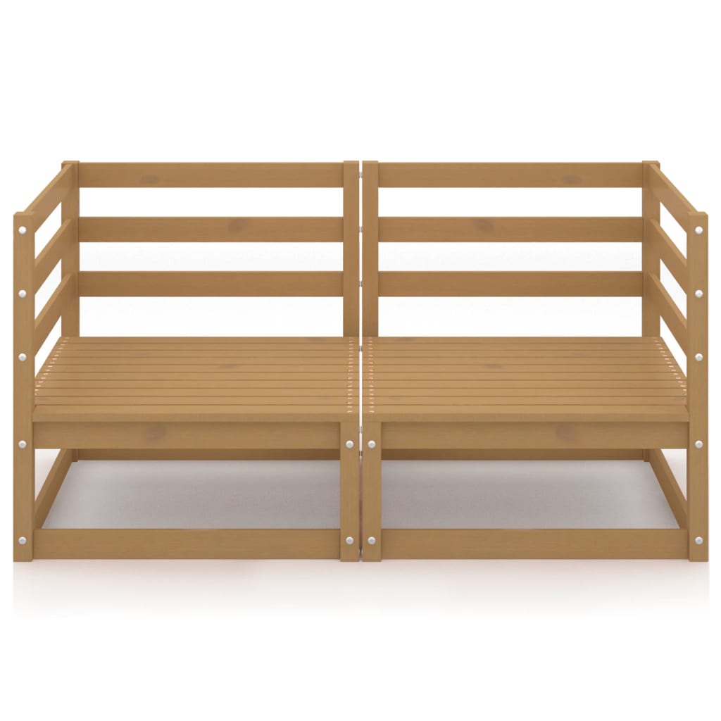 2-Sitzer-Gartensofa Honigbraun Massivholz Kiefer