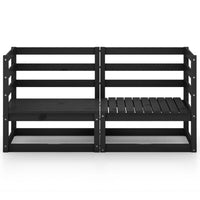 Thumbnail for 2-Sitzer-Gartensofa Schwarz Kiefer Massivholz