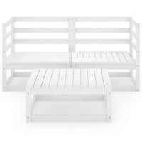 Thumbnail for 3-tlg. Garten-Lounge-Set Weiß Kiefer Massivholz