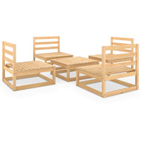 Thumbnail for 5-tlg. Garten-Lounge-Set Massivholz Kiefer