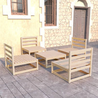 Thumbnail for 5-tlg. Garten-Lounge-Set Massivholz Kiefer