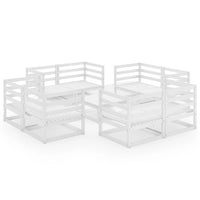 Thumbnail for 9-tlg. Garten-Lounge-Set Weiß Kiefer Massivholz