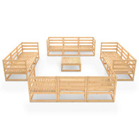 Thumbnail for 13-tlg. Garten-Lounge-Set Massivholz Kiefer