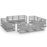 Thumbnail for 13-tlg. Garten-Lounge-Set Grau Kiefer Massivholz