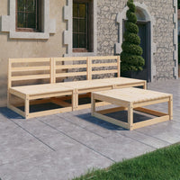 Thumbnail for 4-tlg. Garten-Lounge-Set Massivholz Kiefer