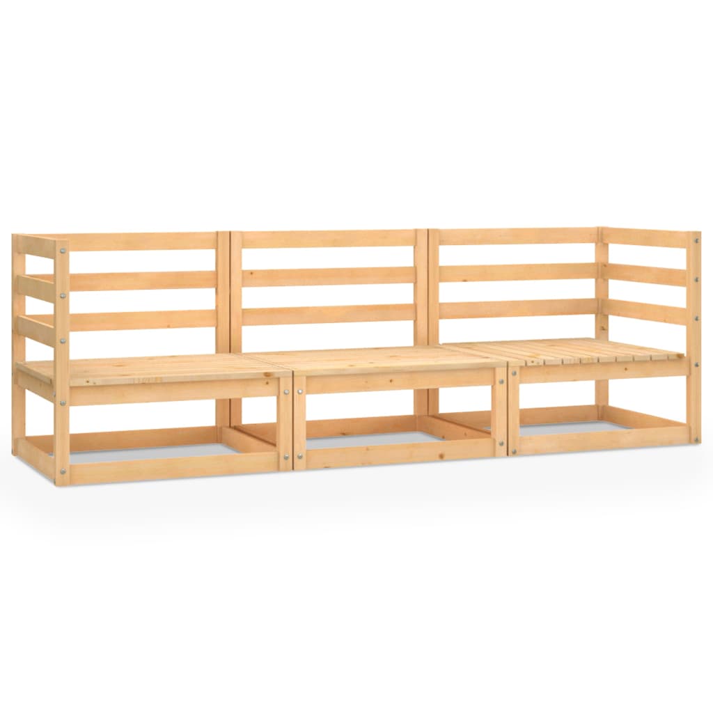 3-Sitzer-Gartensofa Kiefer Massivholz