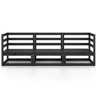 Thumbnail for 3-Sitzer-Gartensofa Schwarz Kiefer Massivholz