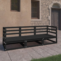 Thumbnail for 3-Sitzer-Gartensofa Schwarz Kiefer Massivholz