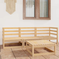 Thumbnail for 4-tlg. Garten-Lounge-Set Massivholz Kiefer