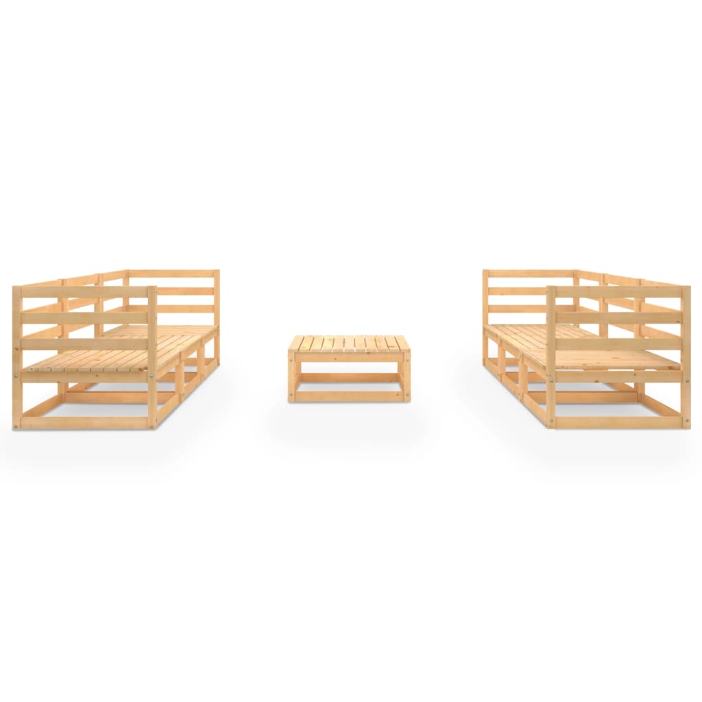 7-tlg. Garten-Lounge-Set Massivholz Kiefer