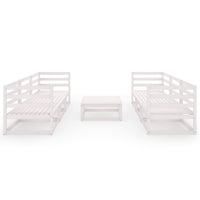 Thumbnail for 7-tlg. Garten-Lounge-Set Weiß Kiefer Massivholz