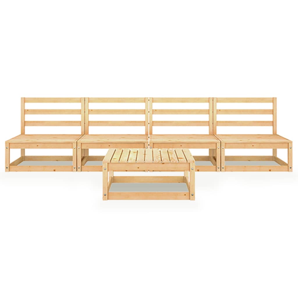 5-tlg. Garten-Lounge-Set Massivholz Kiefer