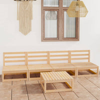 Thumbnail for 5-tlg. Garten-Lounge-Set Massivholz Kiefer