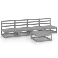 Thumbnail for 5-tlg. Garten-Lounge-Set Grau Kiefer Massivholz