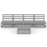 Thumbnail for 5-tlg. Garten-Lounge-Set Grau Kiefer Massivholz
