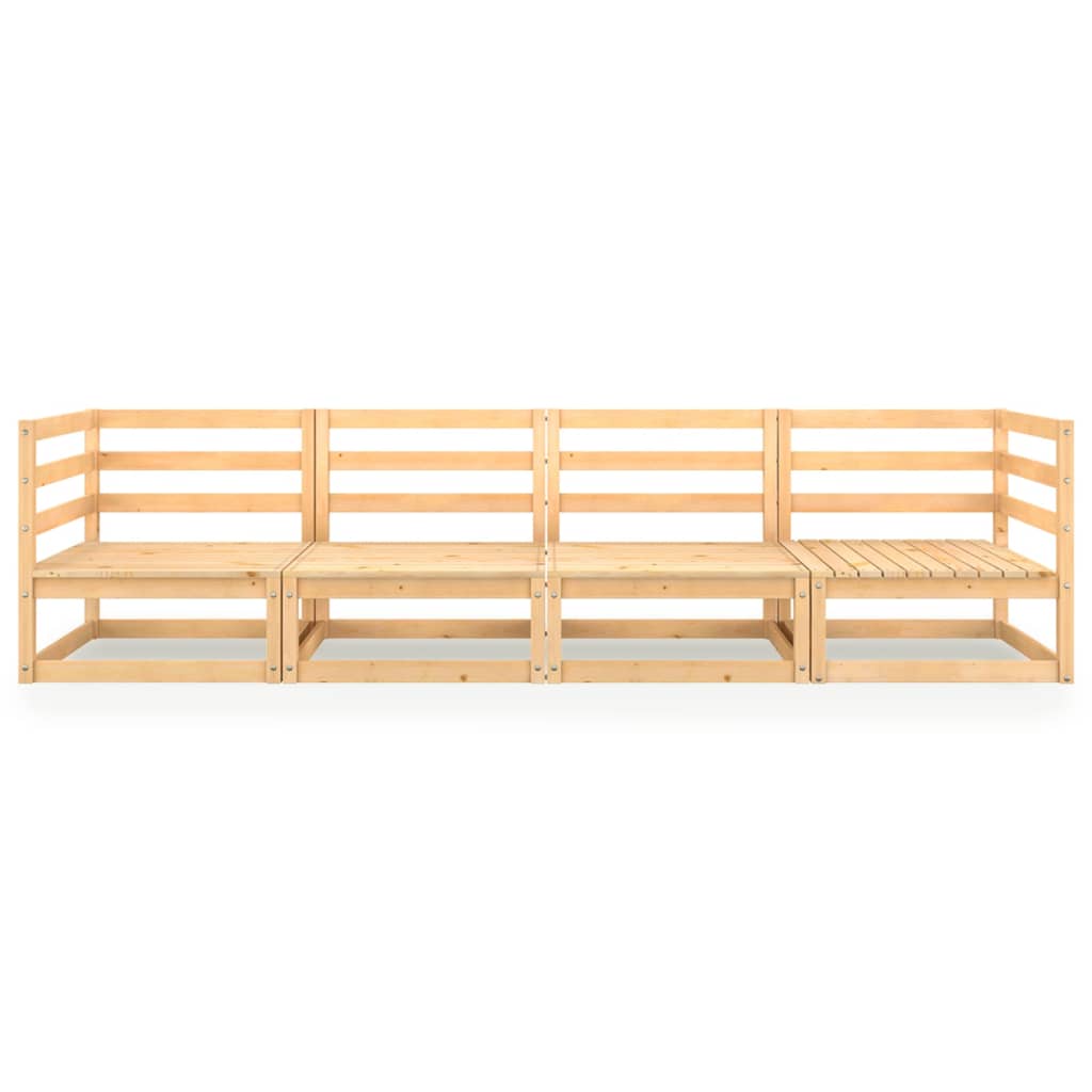 4-Sitzer-Gartensofa Kiefer Massivholz