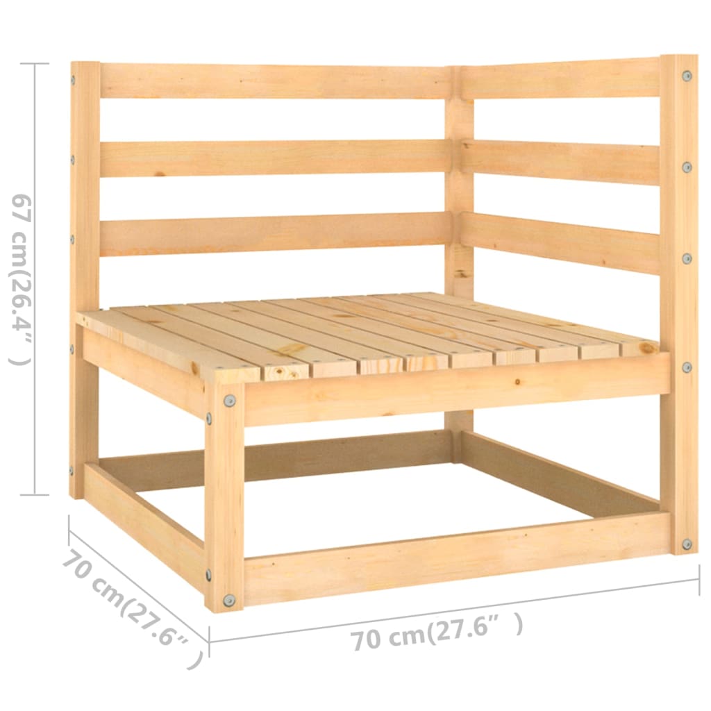 4-Sitzer-Gartensofa Kiefer Massivholz
