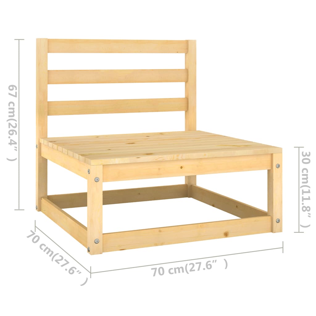 4-Sitzer-Gartensofa Kiefer Massivholz
