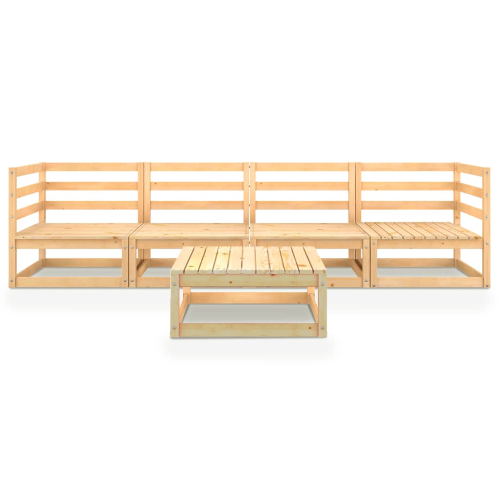5-tlg. Garten-Lounge-Set Massivholz Kiefer