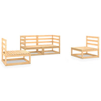 Thumbnail for 4-tlg. Garten-Lounge-Set Massivholz Kiefer