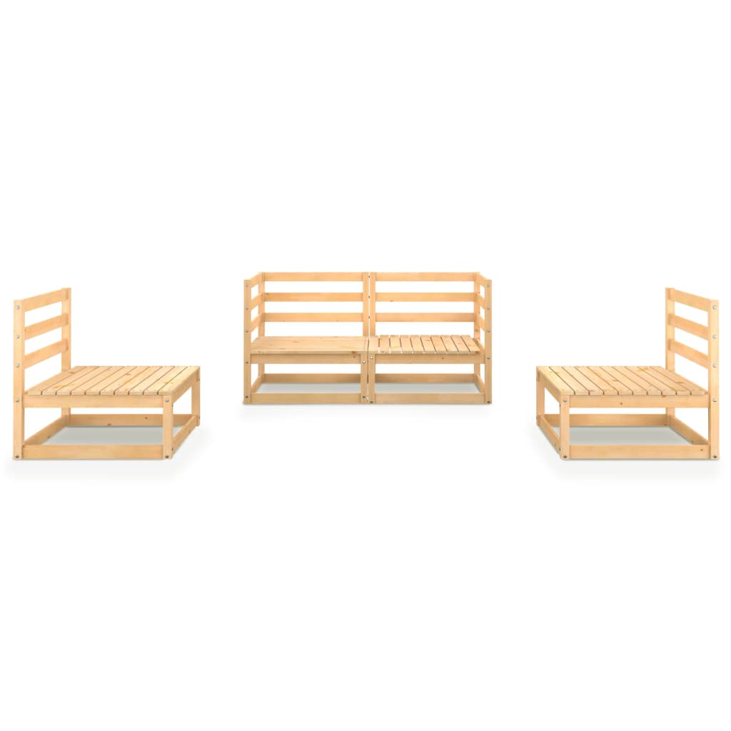 4-tlg. Garten-Lounge-Set Massivholz Kiefer
